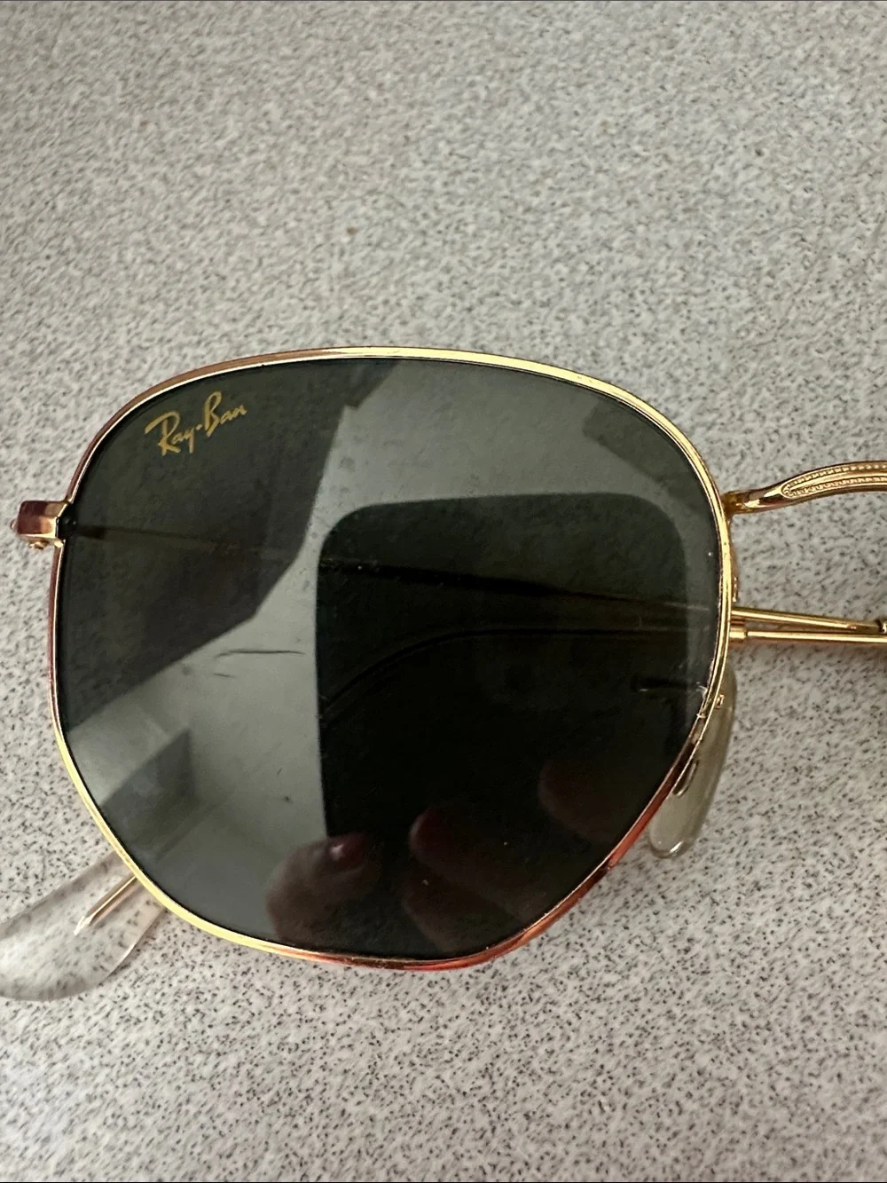 Ray-Ban Gold Frame Sunglasses with Green Lenses